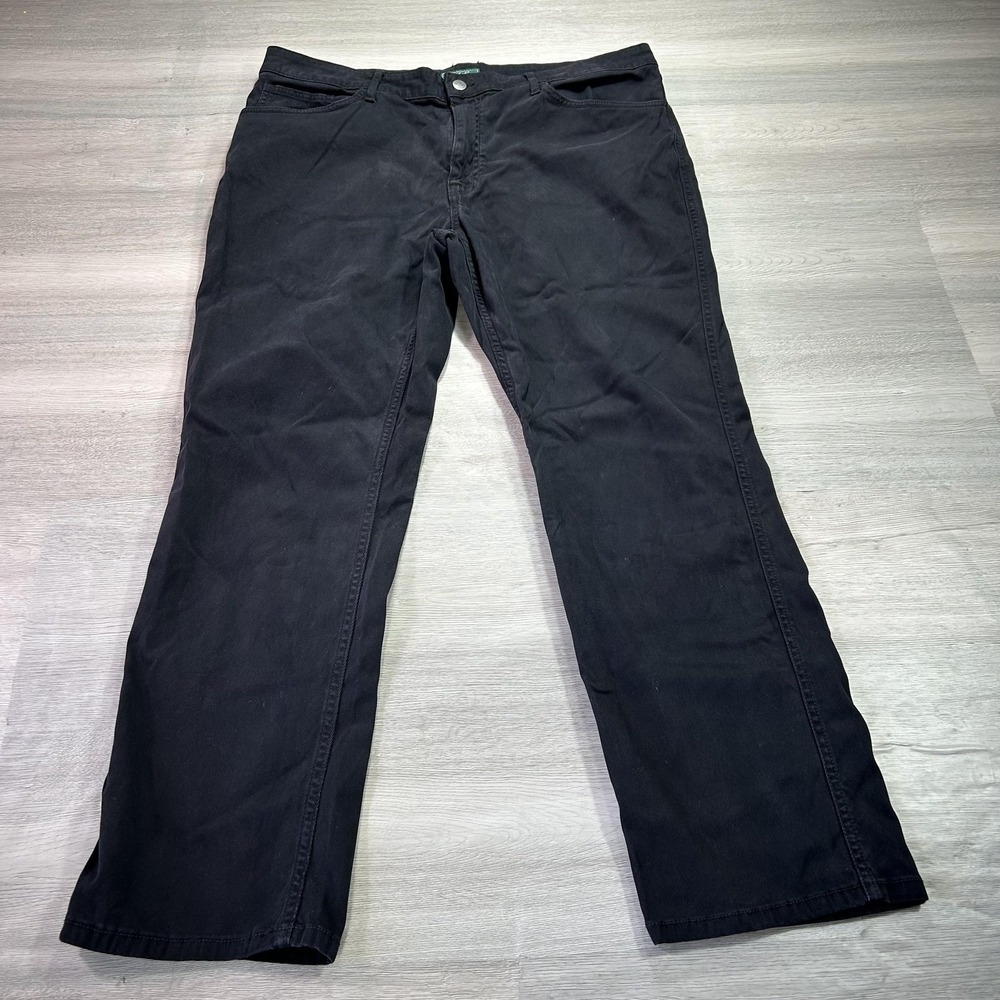 Woolrich Pants Mens 36x29 Black Carpenter Stretch Straight Leg Workwear Casual
